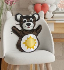 BK Gift Güneş Tasarımlı Kahverengi Ayıcık Yastık-1