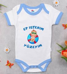 BK Kids Ep İsterim Tasarımlı Mavi Bebek Body Zıbın-4