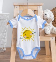 BK Kids Kişiye Özel Mavi Bebek Body Zıbın - Model 106