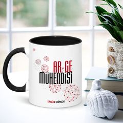 Kişiye Özel Mesleki Ar-Ge Mühendisi Siyah Kupa Bardak - 001