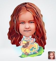 Kişiye Özel Kız Çocuk Tasarımlı Dijital Karikatür-12