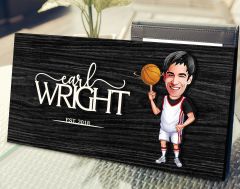 BK Gift Kişiye Özel Erkek Basketbol Oyuncusu Karikatürlü Kabartma Figürlü Ahşap Tablo, Duvar Dekoru, Arkadaşa Hediye, Özel Tasarım Ev Hediyesi-1