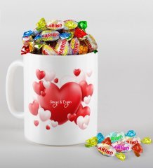 Kişiye Özel Sevgililer Günü Beyaz Kupa ve Haribo Şeker Hediye Seti-41