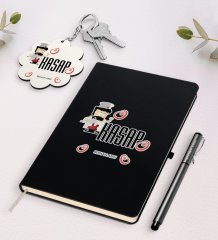 Kişiye Özel Kasap Siyah Defter Kalem Ve Anahtarlık Hediye Seti