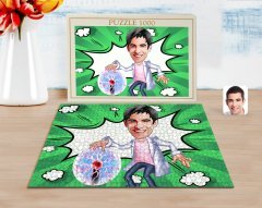 Kişiye Özel Erkek Elektrik Mühendisi Karikatürlü 1000 Parça Profesyonel Puzzle-1