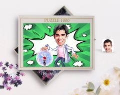 Kişiye Özel Erkek Elektrik Mühendisi Karikatürlü 1000 Parça Profesyonel Puzzle-1