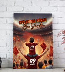 BK Gift Kişiye Özel İsimli Baba-Oğul Sarı Kırmızı Evladıma Miras Bu Sevda Kanvas Tablo-3 20x30CM, Ev Hediyesi, Doğum Günü Hediyesi, Taraftar Hediyesi