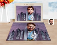 Kişiye Özel Erkek Doktor Karikatürlü 1000 Parça Profesyonel Puzzle-8