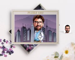 Kişiye Özel Erkek Doktor Karikatürlü 1000 Parça Profesyonel Puzzle-8
