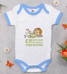 BK Kids Ep İsterim Tasarımlı Mavi Bebek Body Zıbın-2