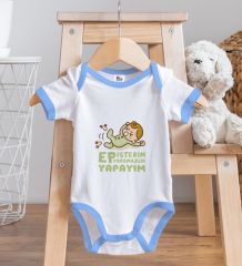 BK Kids Ep İsterim Tasarımlı Mavi Bebek Body Zıbın-2