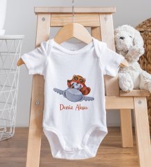 BK Kids Kişiye Özel Fotoğraflı Bebek Yastık ve Bebek Body Zıbın Hediye Seti - Model 37