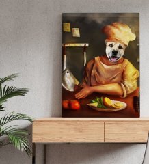 Evcil Dostlara Özel Chef Tasarımlı Portre Kanvas Tablo 30x50cm-1