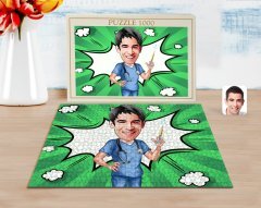 Kişiye Özel Erkek Doktor Karikatürlü 1000 Parça Profesyonel Puzzle-3