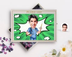 Kişiye Özel Erkek Doktor Karikatürlü 1000 Parça Profesyonel Puzzle-3