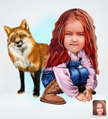Kişiye Özel Kız Çocuk Tasarımlı Dijital Karikatür-9