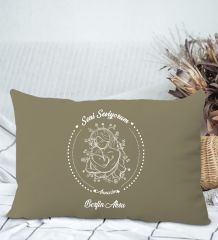 BK Gift Kişiye Özel İsimli Anneler Günü Tasarımlı Premium Kumaş Haki Dikdörtgen Kırlent Yastık, Anneler Günü Hediyesi, Ev Dekorasyonu-8