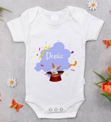 BK Kids Kişiye Özel Fotoğraflı Bebek Yastık ve Bebek Body Zıbın Hediye Seti - Model 35