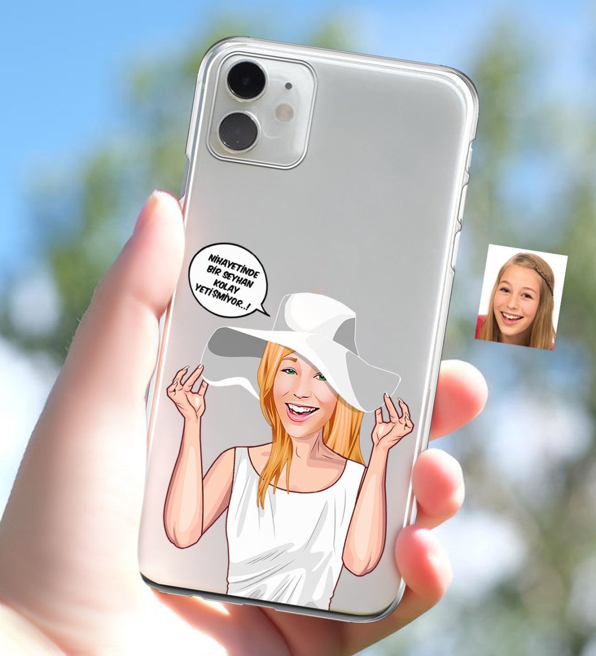 Kişiye Özel Bayan Kolay Yetişmiyor Karikatürlü iPhone 11 İnce Şeffaf Silikon Telefon Kapağı-6