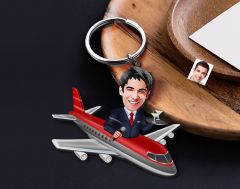 BK Gift Kişiye Özel Hostes Karikatürlü Ahşap Anahtarlık-3 Sevgiliye Hediye, Arkadaşa Hediye, Doğum Günü Hediyesi