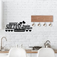 BK Home Doğal Ahşap Dekoratif Fincan Askılığı ve Mutfak Duvar Süsü-9
