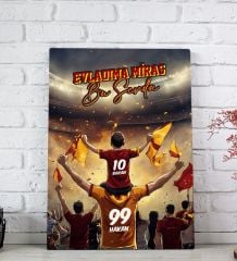 BK Gift Kişiye Özel İsimli Baba-Oğul Sarı Kırmızı Evladıma Miras Bu Sevda Kanvas Tablo-2 20x30CM, Ev Hediyesi, Doğum Günü Hediyesi, Taraftar Hediyesi