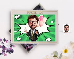 Kişiye Özel Erkek Doğum Günü Karikatürlü 1000 Parça Profesyonel Puzzle-3