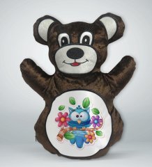 BK Gift Baykuş Tasarımlı Kahverengi Ayıcık Yastık-1