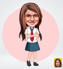 Kişiye Özel Kız Çocuk Tasarımlı Dijital Karikatür-6