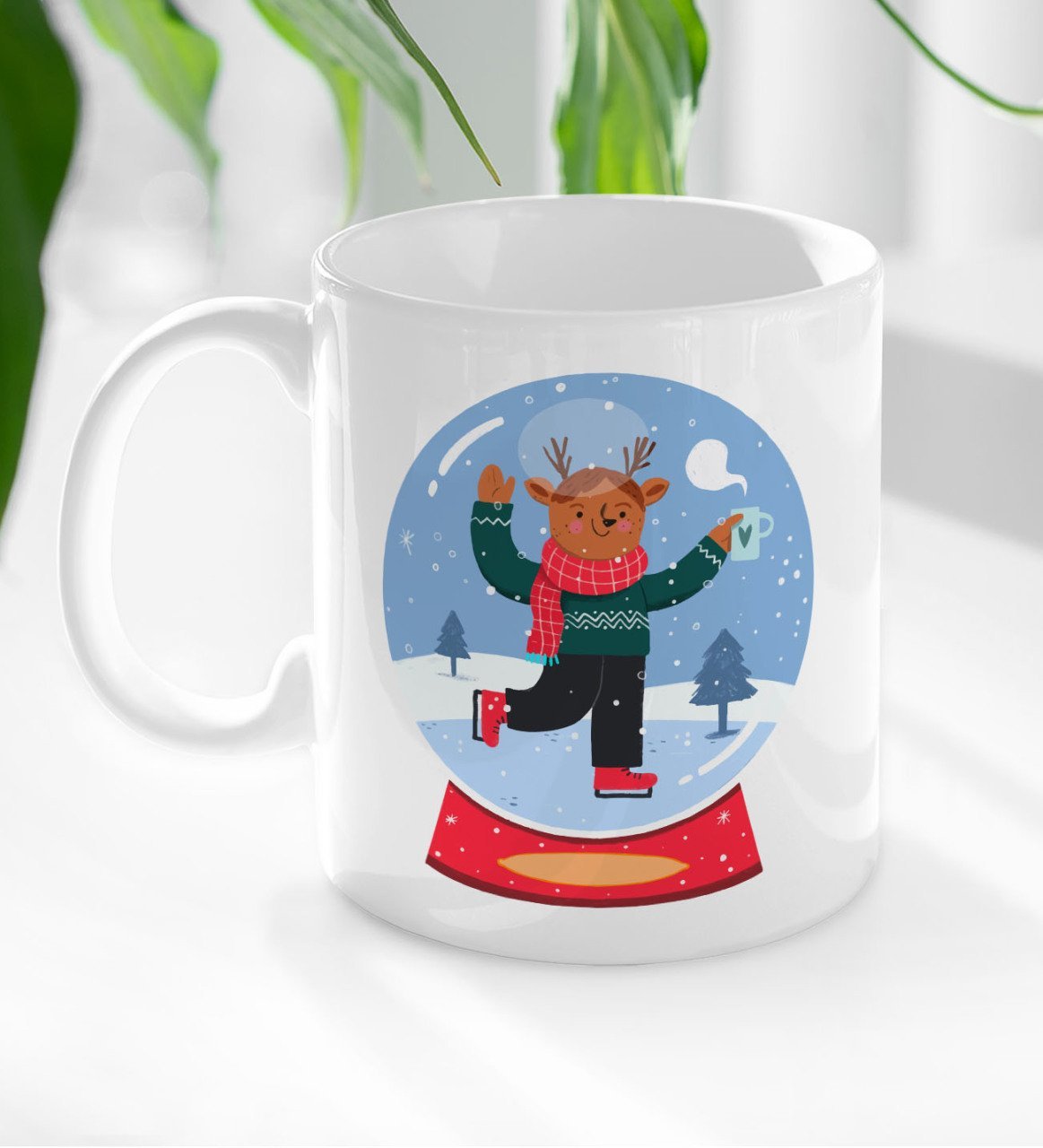 BK Gift Yılbaşı Tasarımlı Beyaz Kupa Bardak-5