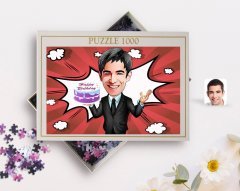 Kişiye Özel Erkek Doğum Günü Karikatürlü 1000 Parça Profesyonel Puzzle-2