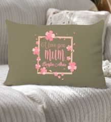 BK Gift Kişiye Özel İsimli Anneler Günü Tasarımlı Premium Kumaş Haki Dikdörtgen Kırlent Yastık, Anneler Günü Hediyesi, Ev Dekorasyonu-7