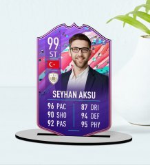 Kişiye Özel Ahşap Biblo Futbolcu Kartı-2