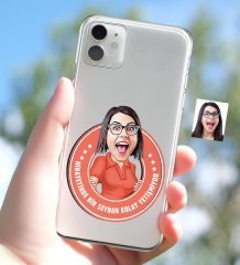 Kişiye Özel Bayan Kolay Yetişmiyor Karikatürlü iPhone 11 İnce Şeffaf Silikon Telefon Kapağı-3
