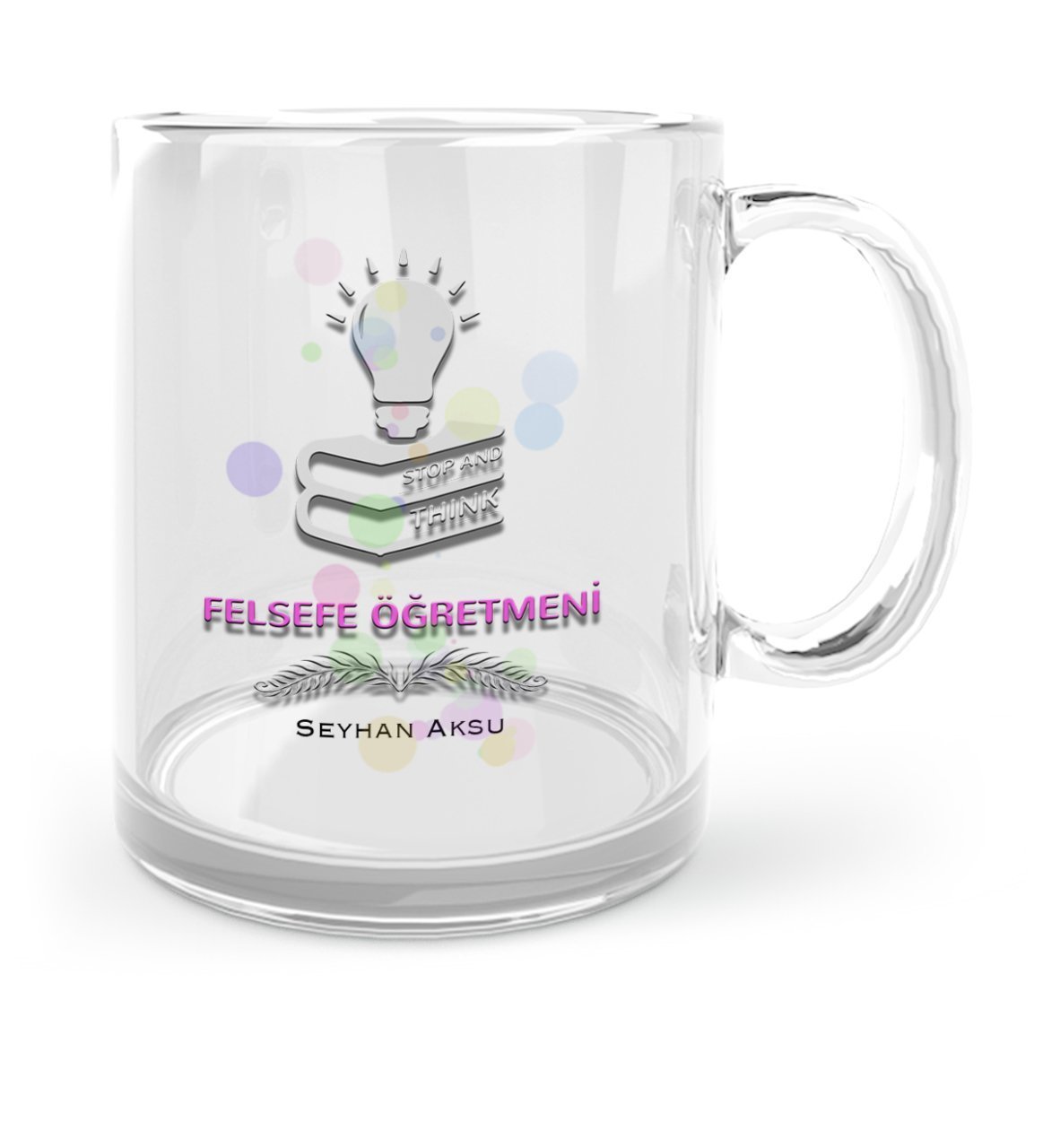 Kişiye Özel Felsefe Öğretmeni Cam Kupa Bardak - 1