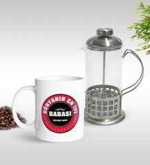 Kişiye Özel Dünyanın En İyi Babası Tasarımlı Kupa & French Press Seti-7
