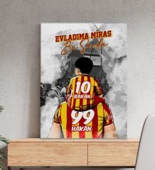 BK Gift Kişiye Özel İsimli Baba-Oğul Sarı Kırmızı Evladıma Miras Bu Sevda Kanvas Tablo-1 50x70CM, Ev Hediyesi, Doğum Günü Hediyesi, Taraftar Hediyesi