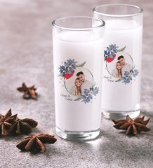 Kişiye Özel Renkli Baskılı İsimli Fotoğraflı İkili Rakı Bardağı Seti-34