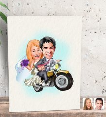 Kişiye Özel Evleniyoruz Karikatürlü Dekoratif Mini Kanvas Tablo 15x20cm-8