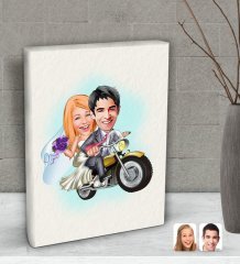 Kişiye Özel Evleniyoruz Karikatürlü Dekoratif Mini Kanvas Tablo 15x20cm-8