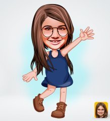 Kişiye Özel Kız Çocuk Tasarımlı Dijital Karikatür-4