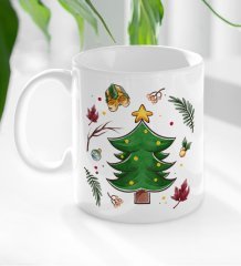 BK Gift Yılbaşı Tasarımlı Beyaz Kupa Bardak-3