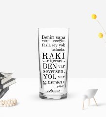 Kişiye Özel Renkli Baskılı Rakı Var İçersen Tasarımlı Rakı Bardağı-1
