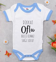 BK Kids Dikkat Oflu Tasarımlı Mavi Bebek Body Zıbın-1