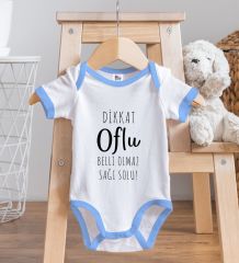 BK Kids Dikkat Oflu Tasarımlı Mavi Bebek Body Zıbın-1