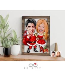 BK Gift Kişiye Özel Yeni Yıl Sevgililer Karikatürlü 3D Ahşap Tablo-5