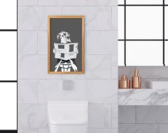 BK Home Banyo Tuvalet Dekoratif Retro Ahşap Tablo-1