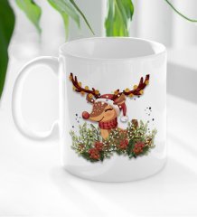 BK Gift Yılbaşı Tasarımlı Beyaz Kupa Bardak-2