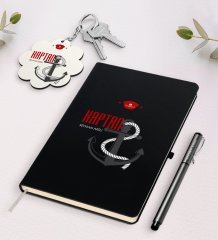 Kişiye Özel Kaptan Siyah Defter Kalem Ve Anahtarlık Hediye Seti-1