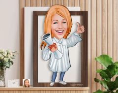 BK Gift Kişiye Özel Mezun Karikatürlü 3D Ahşap Tablo-1, Sevgiliye Hediye, Arkadaşa Hediye, Doğum Günü Hediyesi